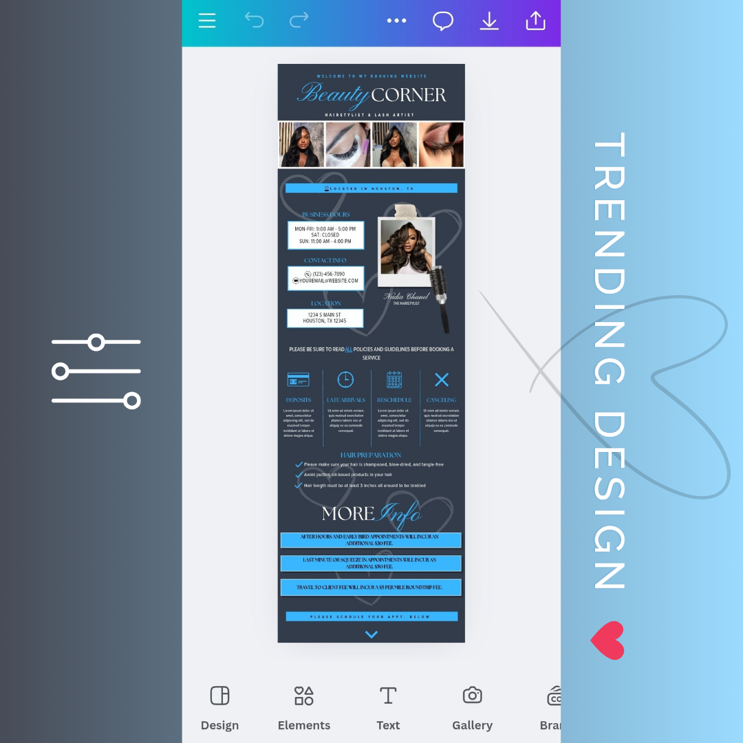 Beauty Corner Acuity Design Template