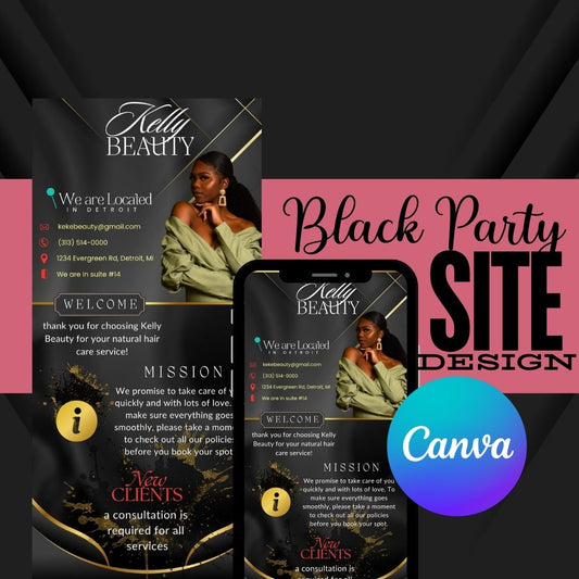 Black Party Acuity Design Template