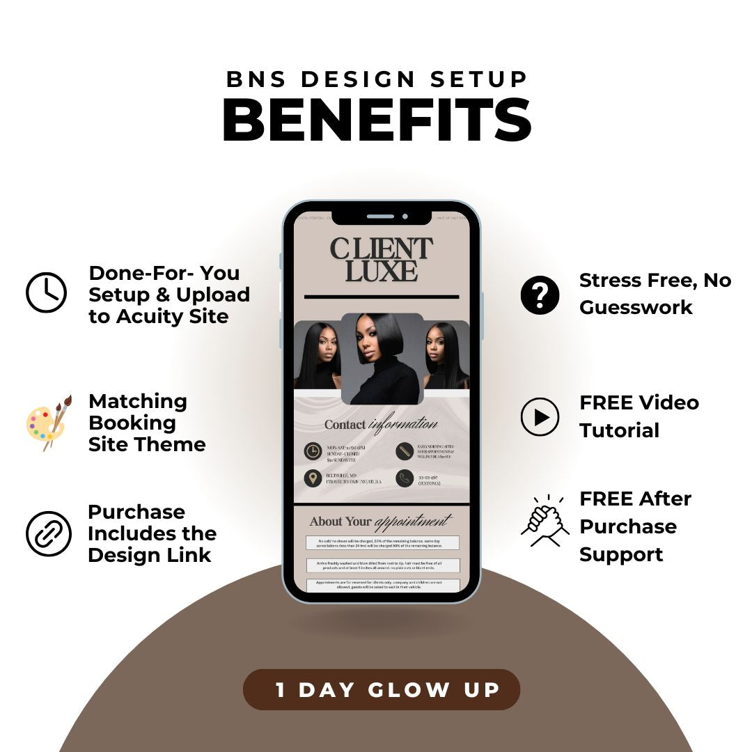 Client Luxe Booking Site Branding Setup Service
